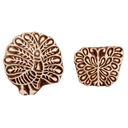 Set of 2 Piece New Mix Wooden Printing Block